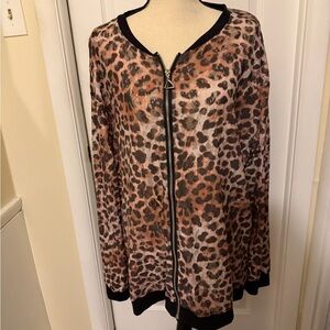 Rebel Raven Leopard Print Jacket - Black and Brown